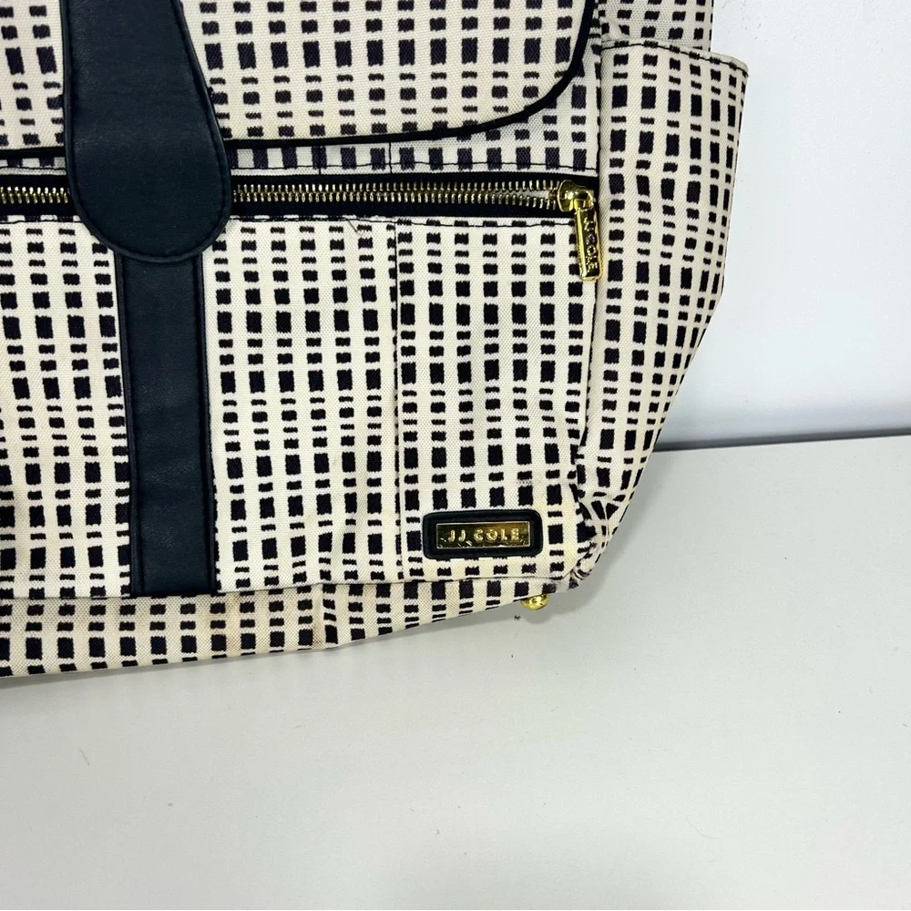 JJ Cole Black and Cream Diaper Bag Backpack
